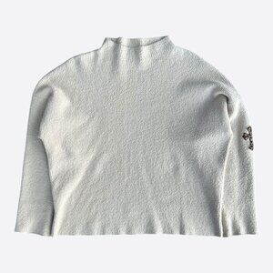 Chrome Hearts Beige & Cheetah Cross Patch Knitted Hoodie